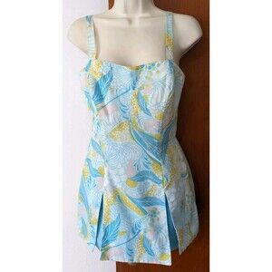 Vintage 60’s Women's GaBar New York Romper Retro Groovy Floral Sz 14
